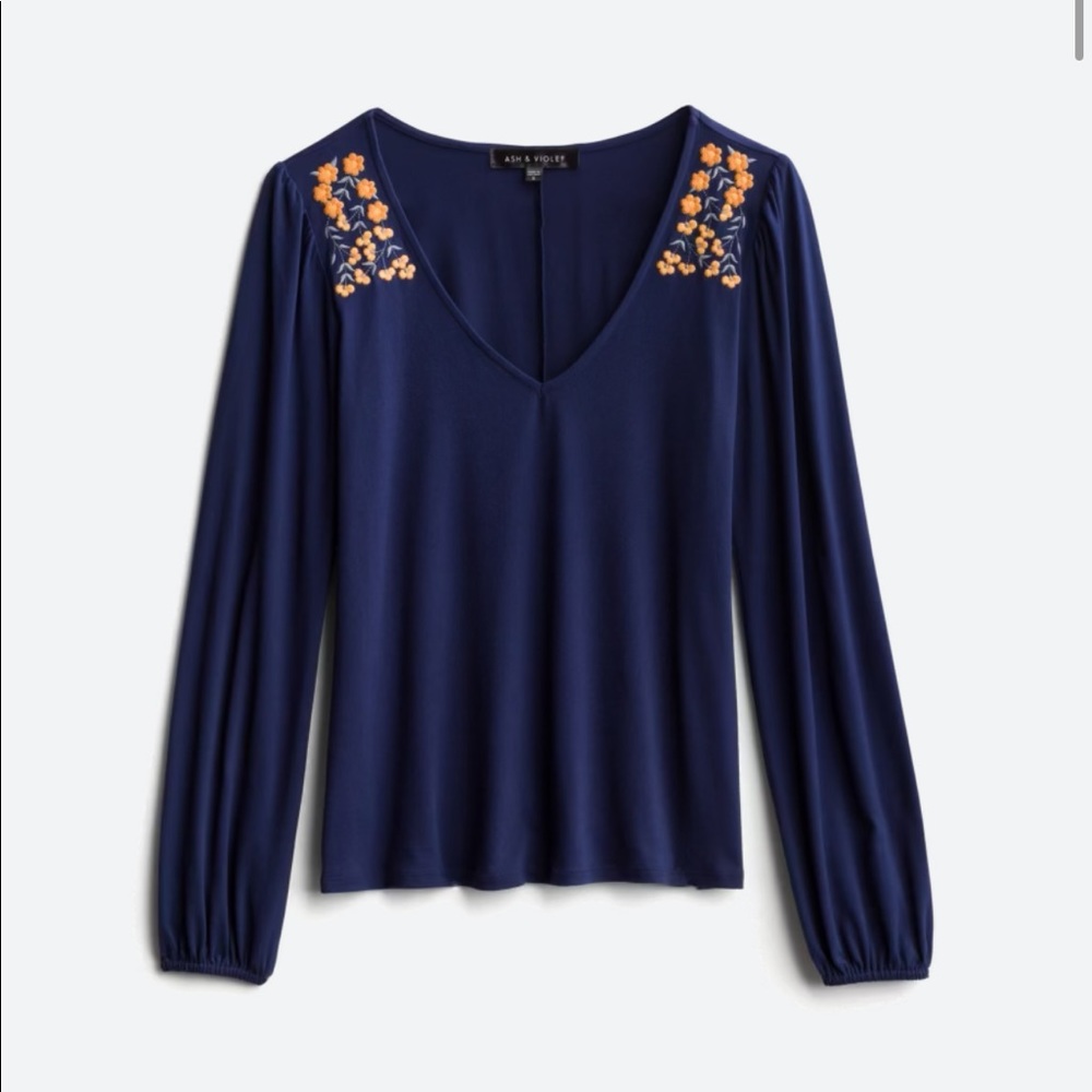 ASH & VIOLET
LaDonna Embroidery Detail Knit Top